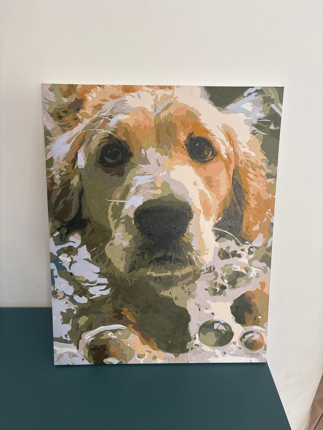 Customer photo review of Soapy Retriever | Paint by Number