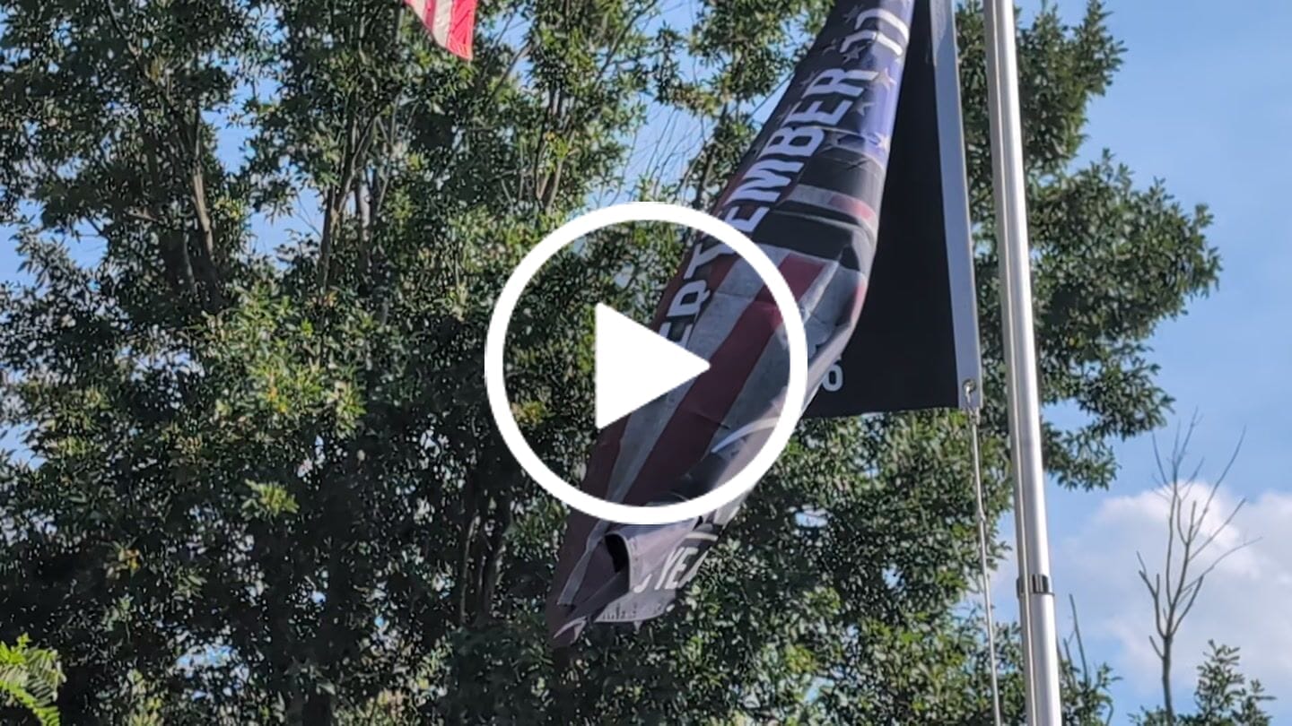 Customer video review of September 11 We Will Never Forget Flag