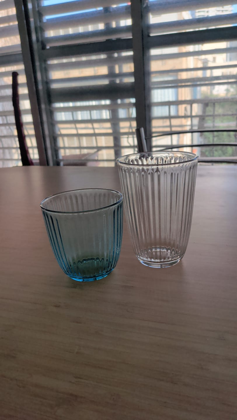 Customer photo review of כוס זכוכית | פסים
