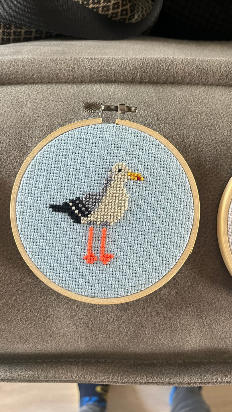 Customer photo review of Seagull Cross Stitch Kit