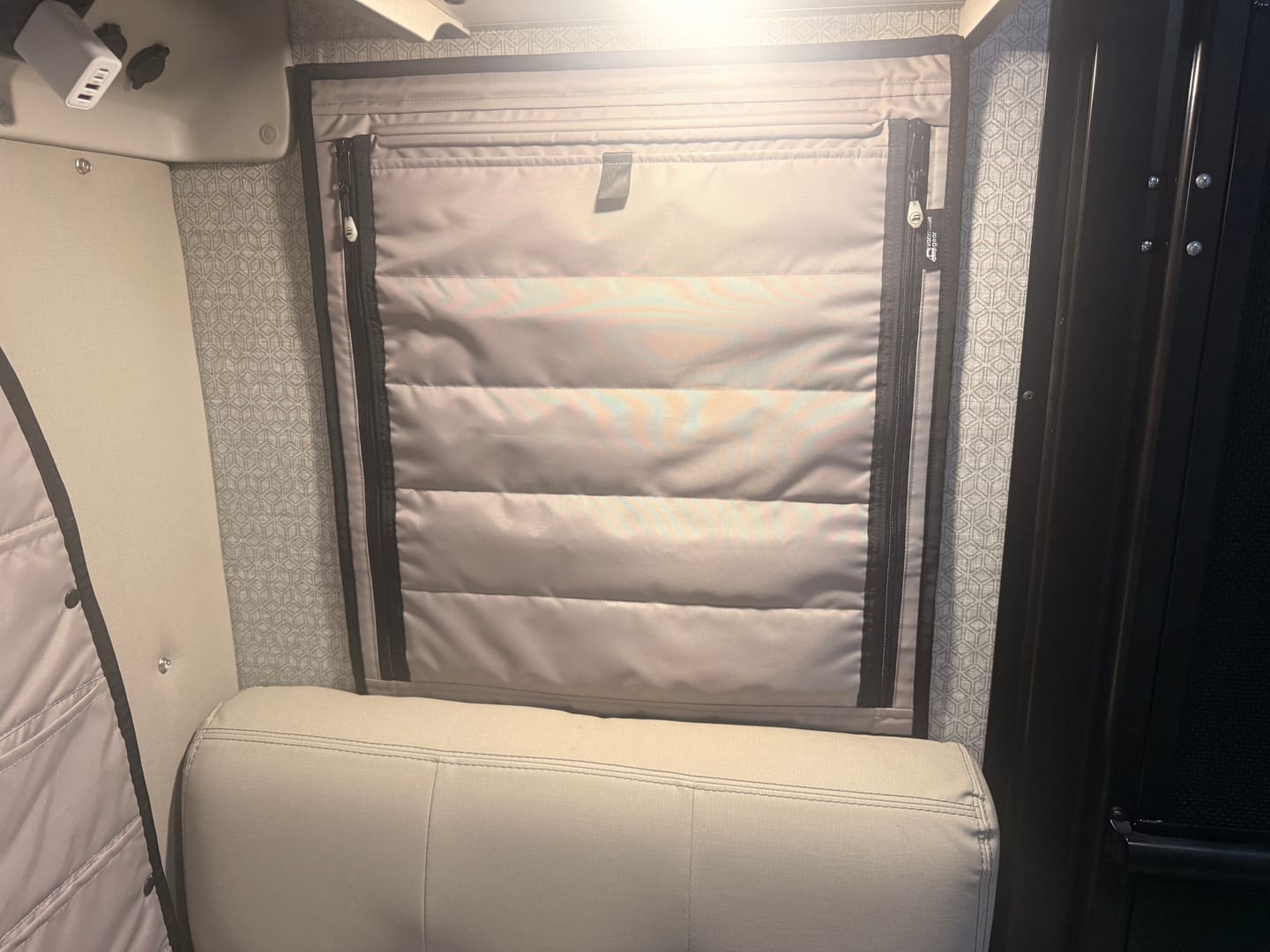 Customer photo review of Sprinter Ekko - FitRV Dinette Shade (Passenger Side)