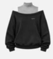 Customer photo review of Aelfric Eden Boxy Layered Off-The-Shoulder Sweatshirt