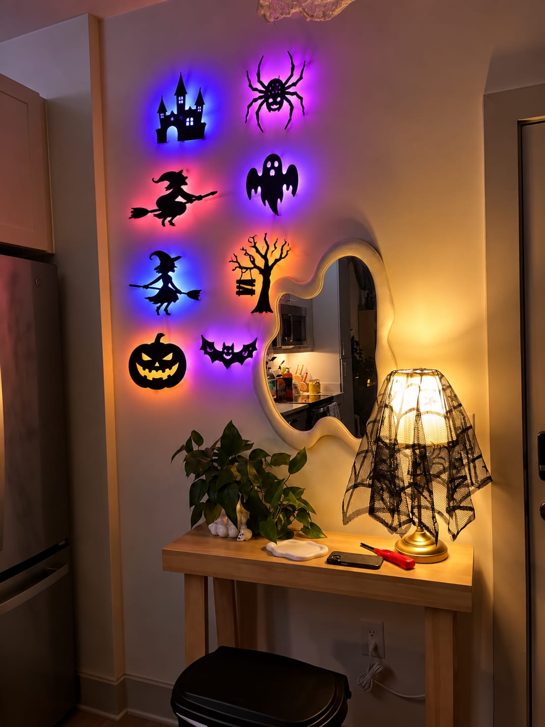Customer photo review of Halloween LED Silhouette Wall Light Stickers
