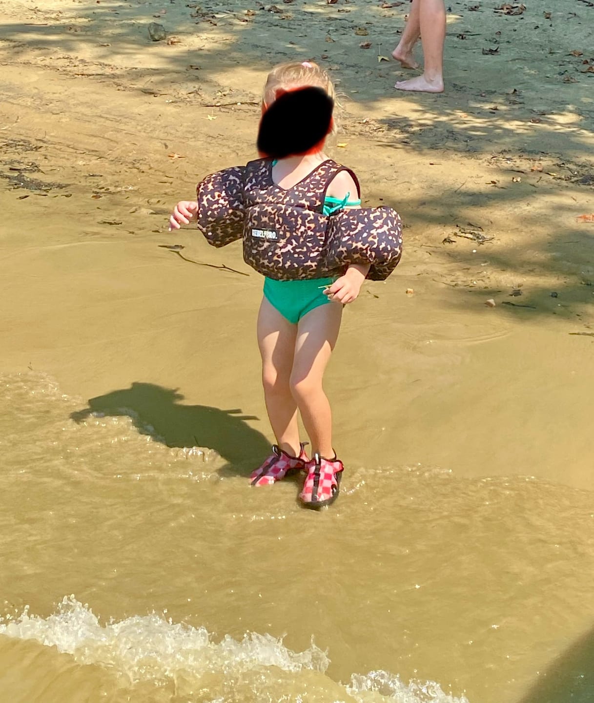 Customer photo review of Deluxe Water Shoe in Bubble Gum Checkered