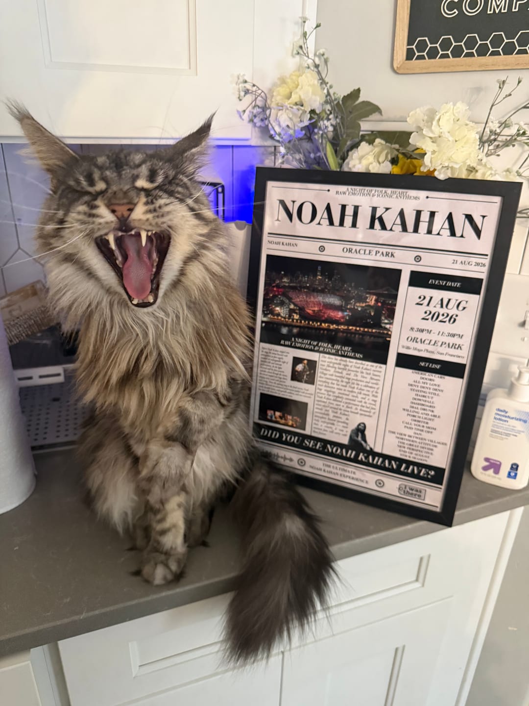 Customer photo review of Noah Kahan - Personalised Newspaper Style Concert Poster (USA Tour)
