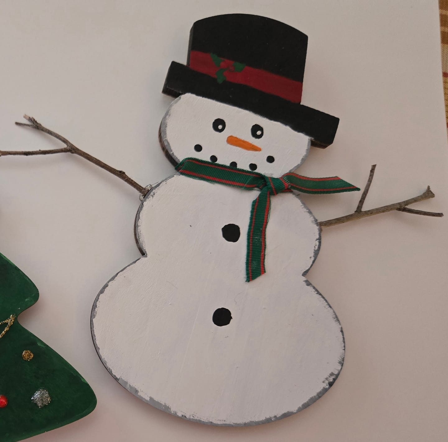Customer photo review of Unfinished Wood Snowman Silhouette - Craft- up to 46" DIY