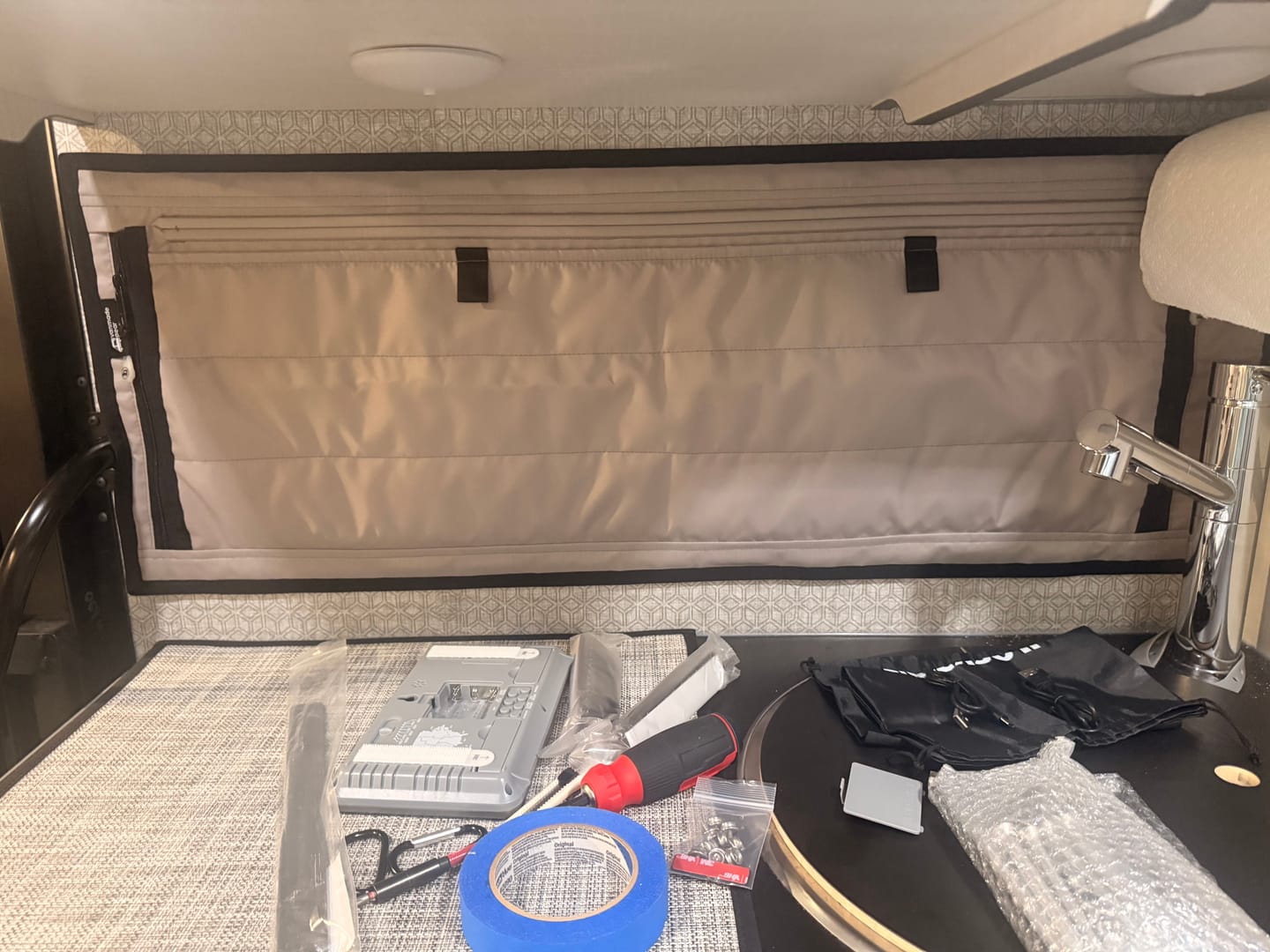 Customer photo review of Sprinter Ekko - FitRV Kitchen Shade