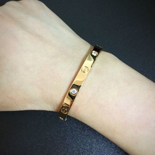 Customer photo review of LOVE BRACELET 6.1MM 4 DIAMONDS