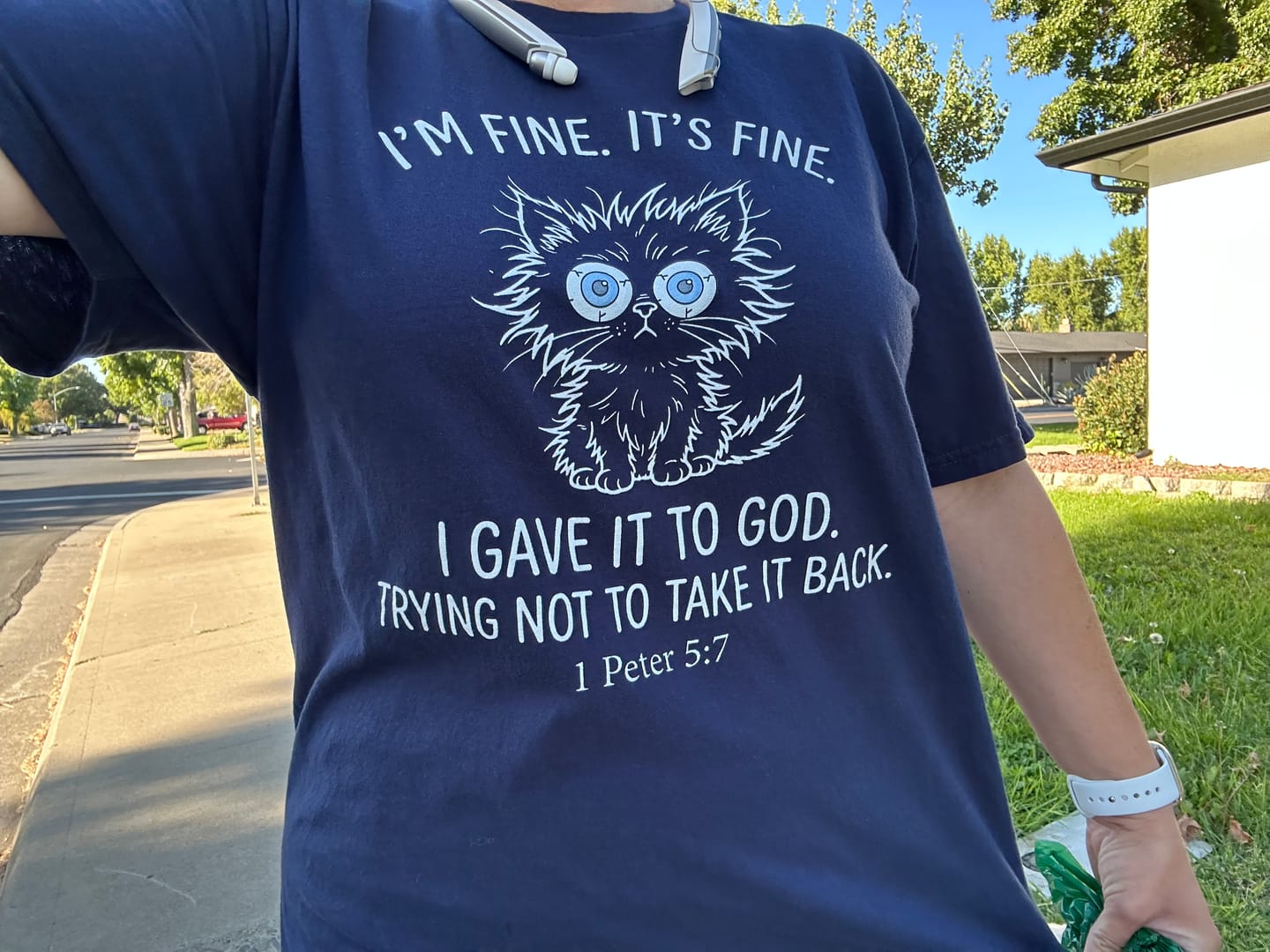 Customer photo review of I'm Fine T-Shirt
