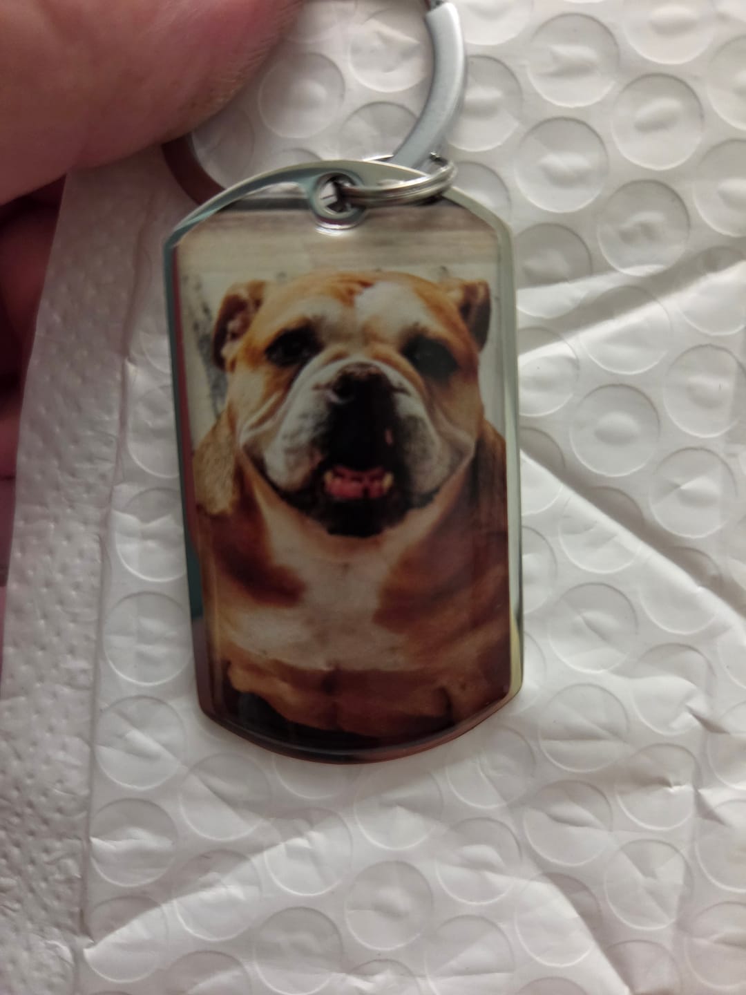 Customer photo review of Personalized Pet Keychain