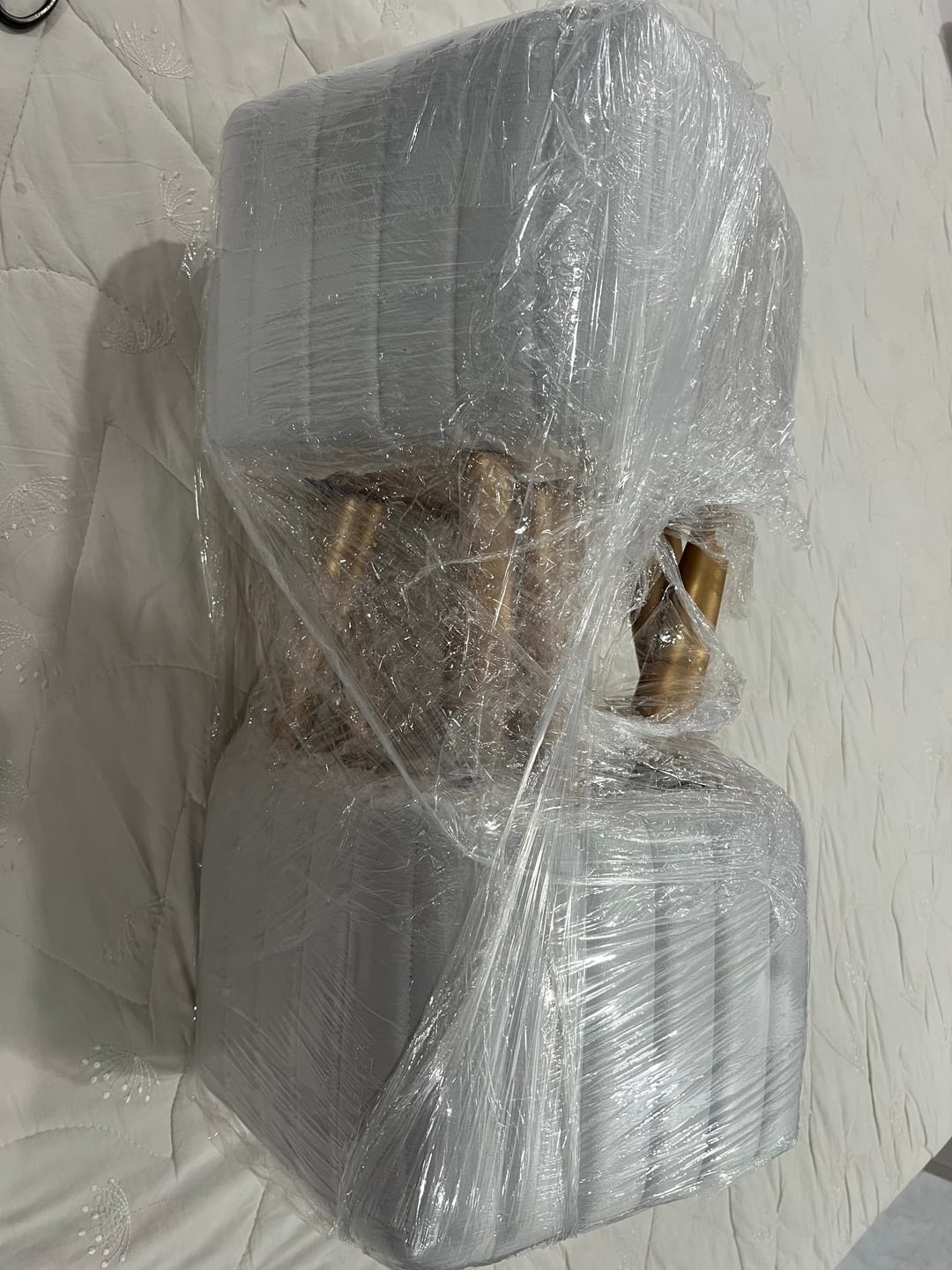 Customer photo review of Wooden Velvet stool Square shape-865
