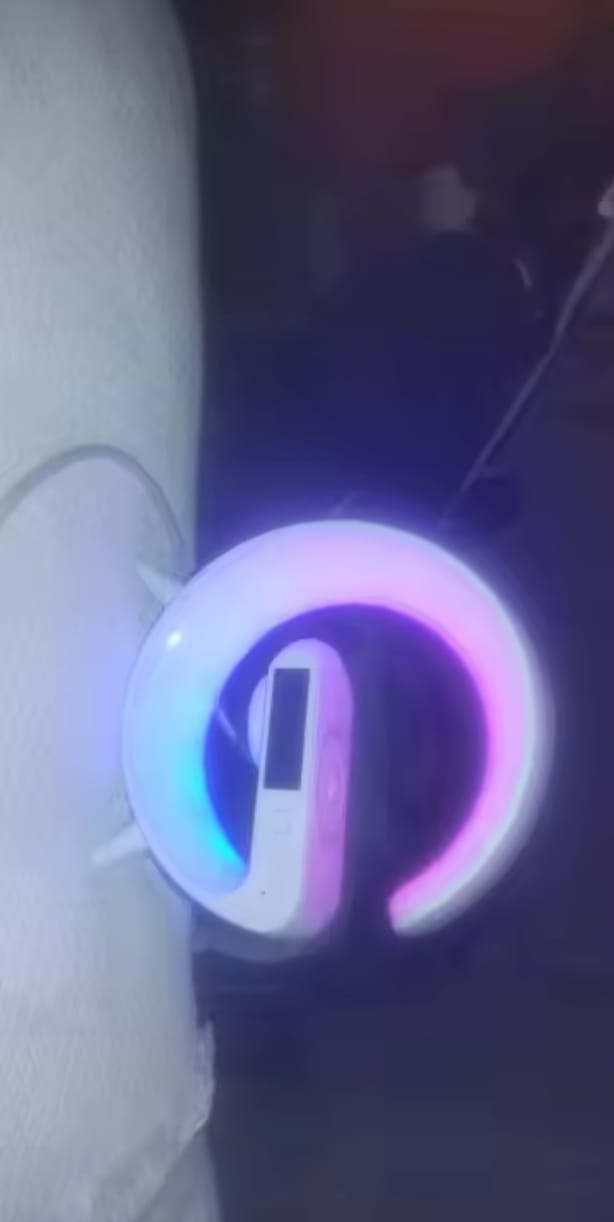 Customer photo review of Sol 3-in-1 Bluetooth Alarm Clock | Wireless Charger & LED Nightstand Speaker