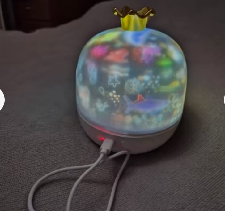 Customer photo review of Sol Rotating Star Projector Night Light | 360° Rotating LED Galaxy Lamp for Kids Bedroom