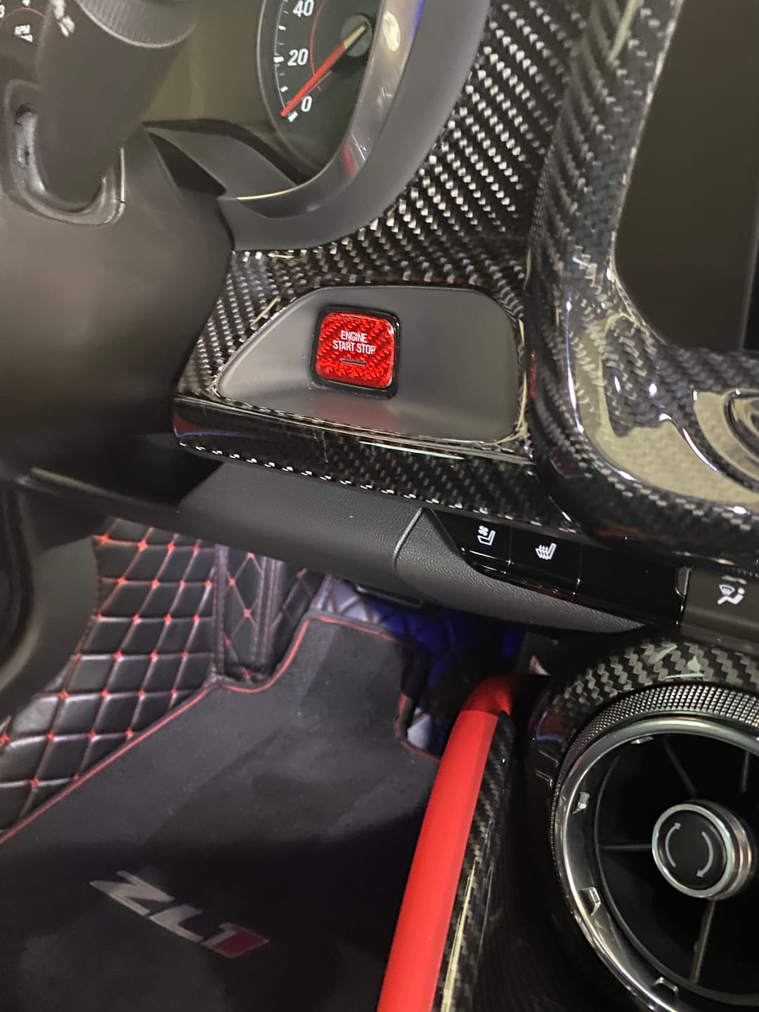 Customer photo review of 2016-2024 Camaro/2014-2019 Corvette Carbon Fiber Start Stop Engine Button Cover