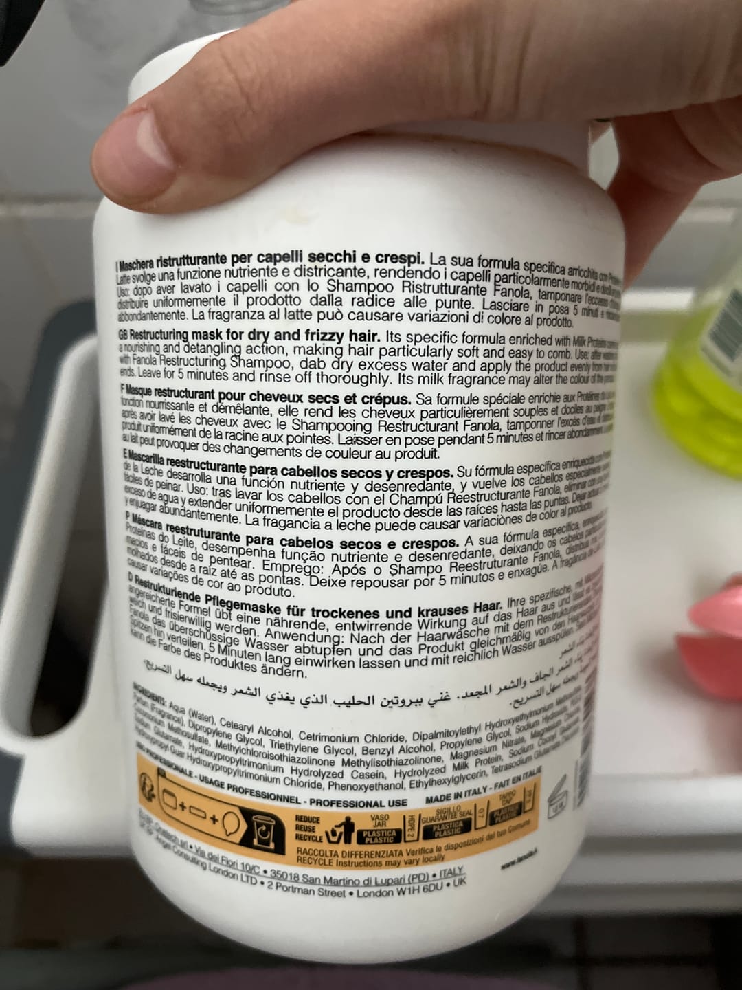Customer photo review of Mascarilla Nutritiva Reestructurante Fanola