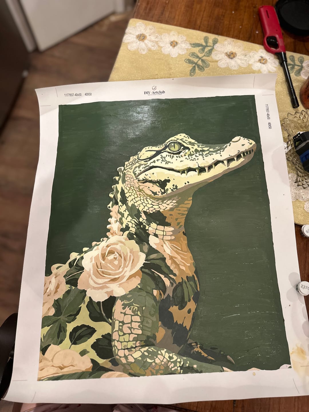 Customer photo review of One Fancy Gator | Paint by Number