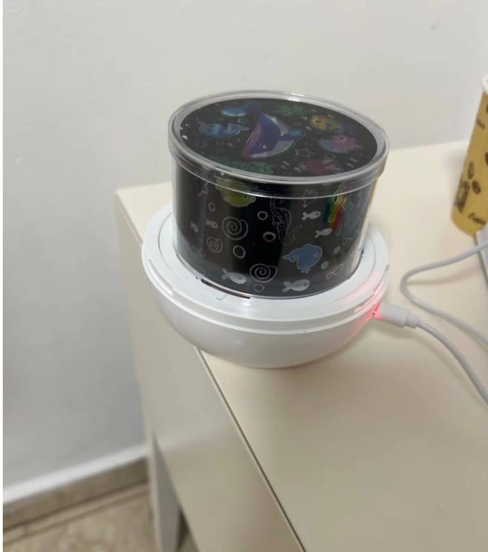 Customer photo review of Sol Rotating Star Projector Night Light | 360° Rotating LED Galaxy Lamp for Kids Bedroom