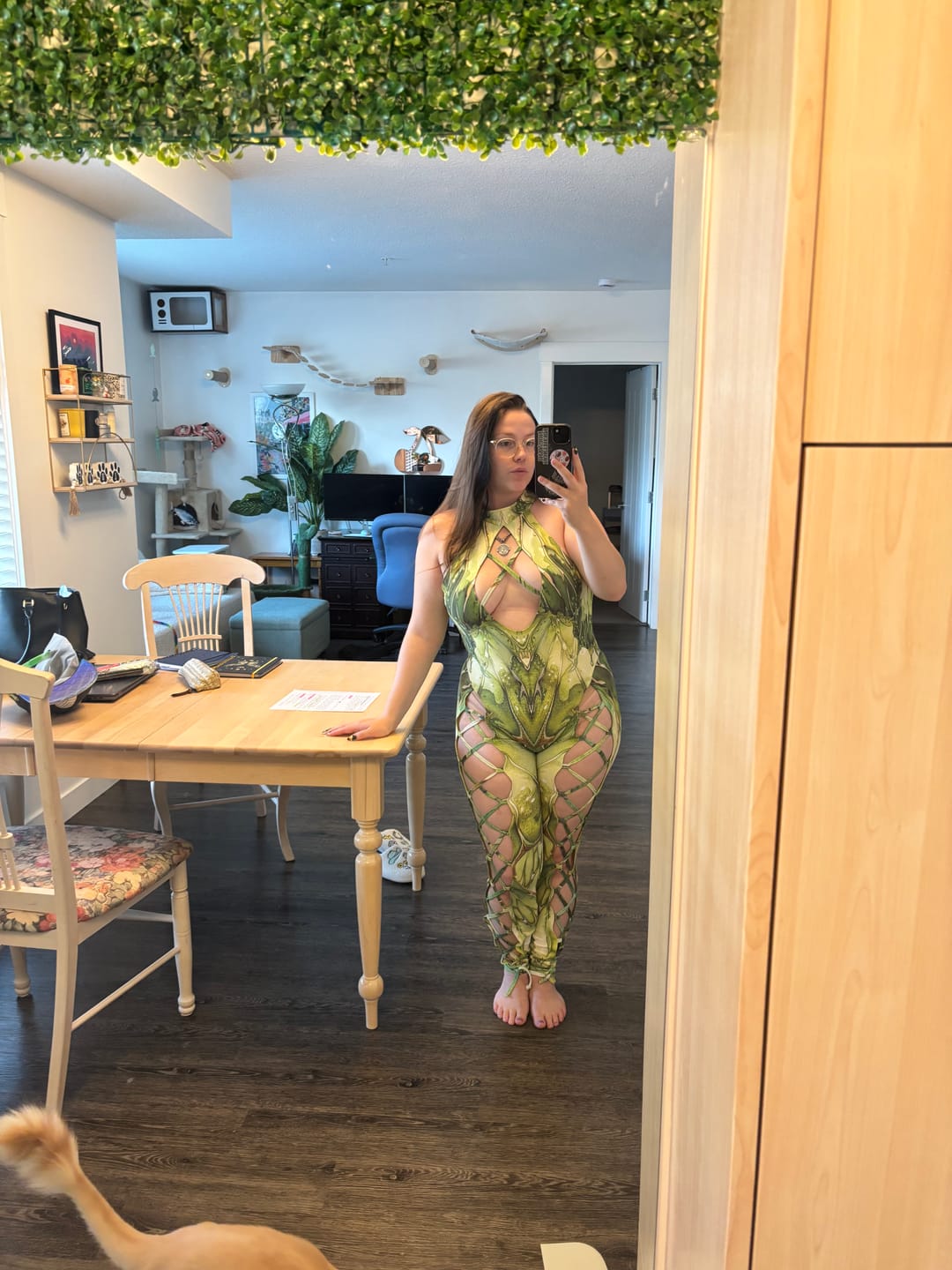 Customer photo review of Fairy Aura Emerald Criss-Cross Jumpsuit
