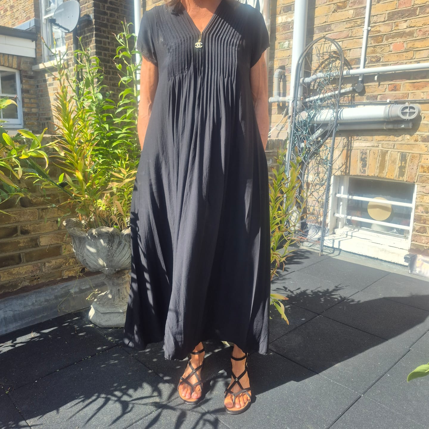 Customer photo review of Romantic Black Silk Bamboo Dress