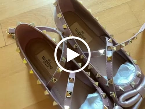 Customer photo review of ROCKSTUD PATENT ROSE CANNELLE LEATHER BALLERINA