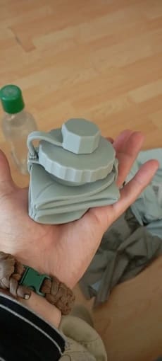 Customer photo review of Foldable Silicone Water Bottle