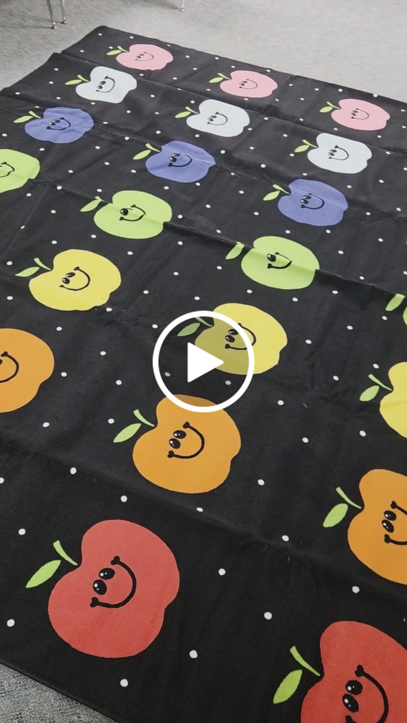 Customer video review of Rainbow Apple Sit Spot Classroom Rug by Schoolgirl Style