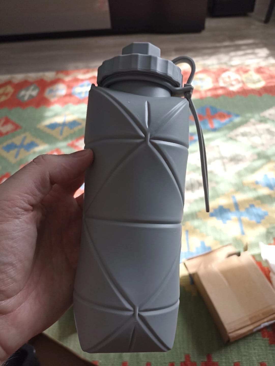 Customer photo review of Foldable Silicone Water Bottle