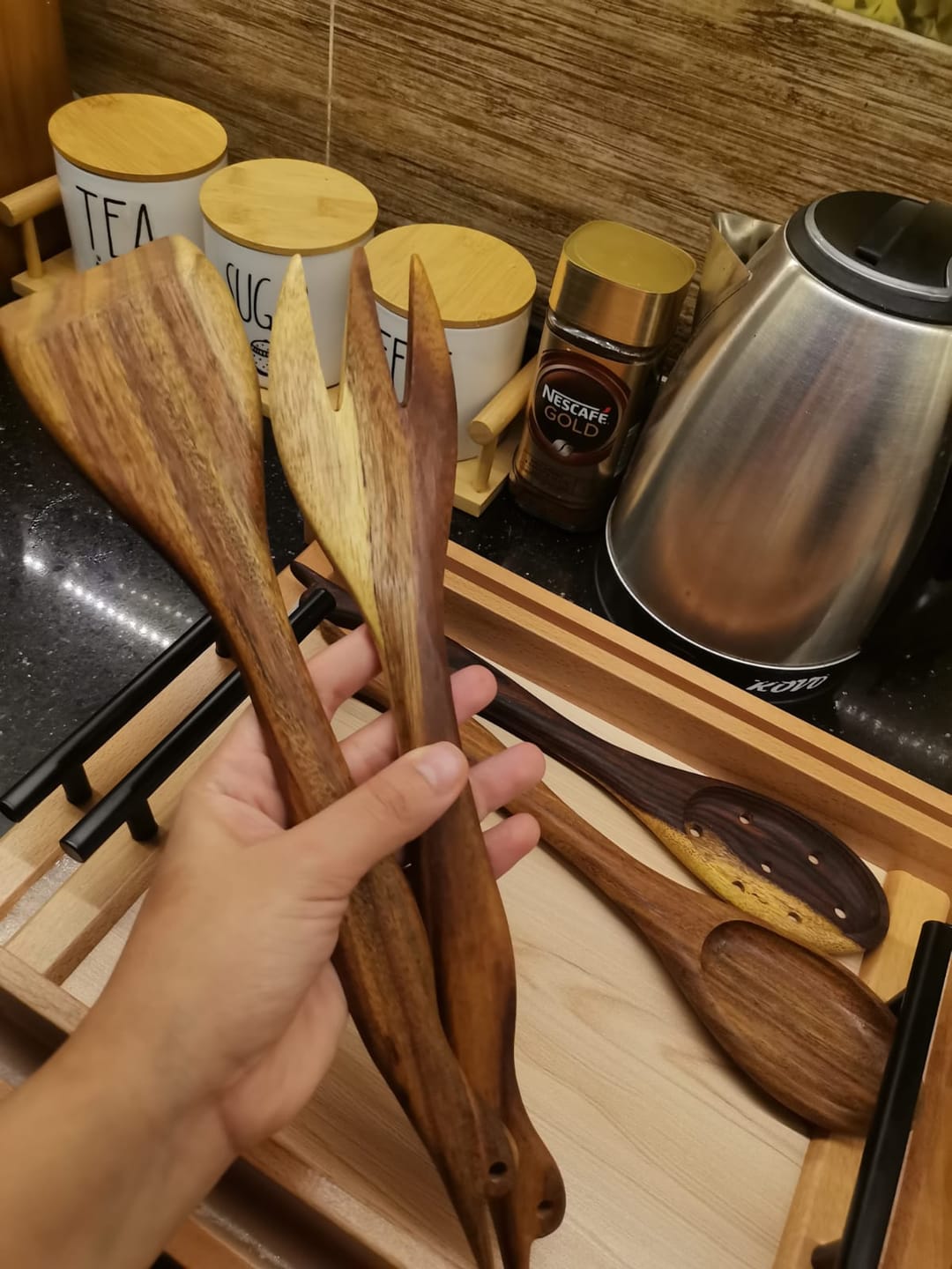 Customer photo review of Wooden Cooking Spoons