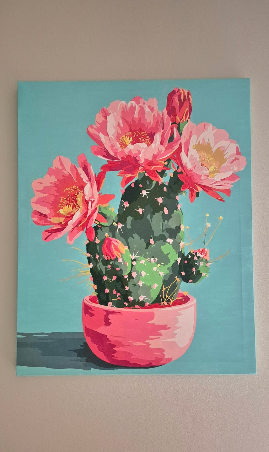 Customer photo review of Blooming cactus | Paint by Number