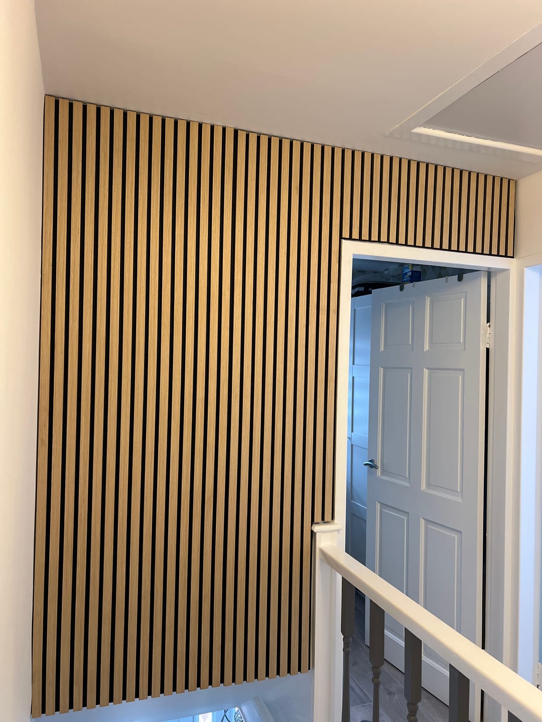 Customer photo review of Acoustic Slat Wall Panels Wooden Decorative Wall Panels Natural Oak Premium 2.4m x 0.6m