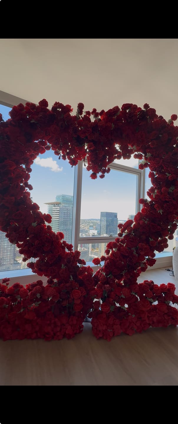 Customer photo review of AliFlowers 5D Red Rose Heart Arch for Proposal & Wedding Backdrop ALFAH004