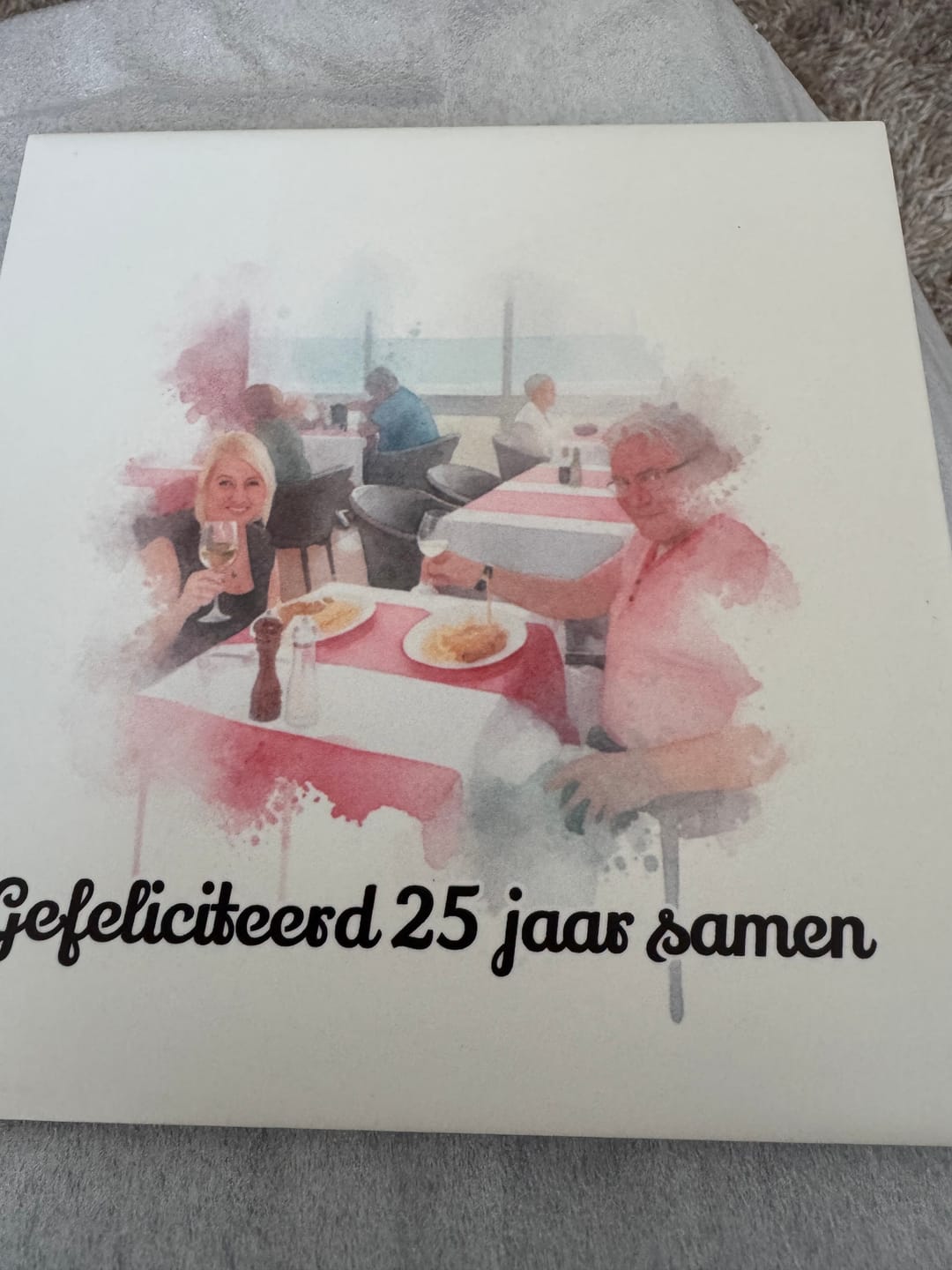Customer photo review of Droomwassing Aquarel Tegel - Upload je eigen foto