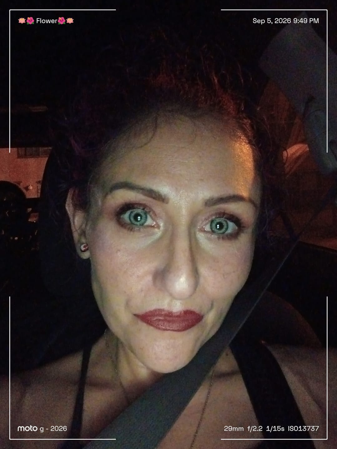 Customer photo review of Perla Blue Prescription Colored Contact Lenses
