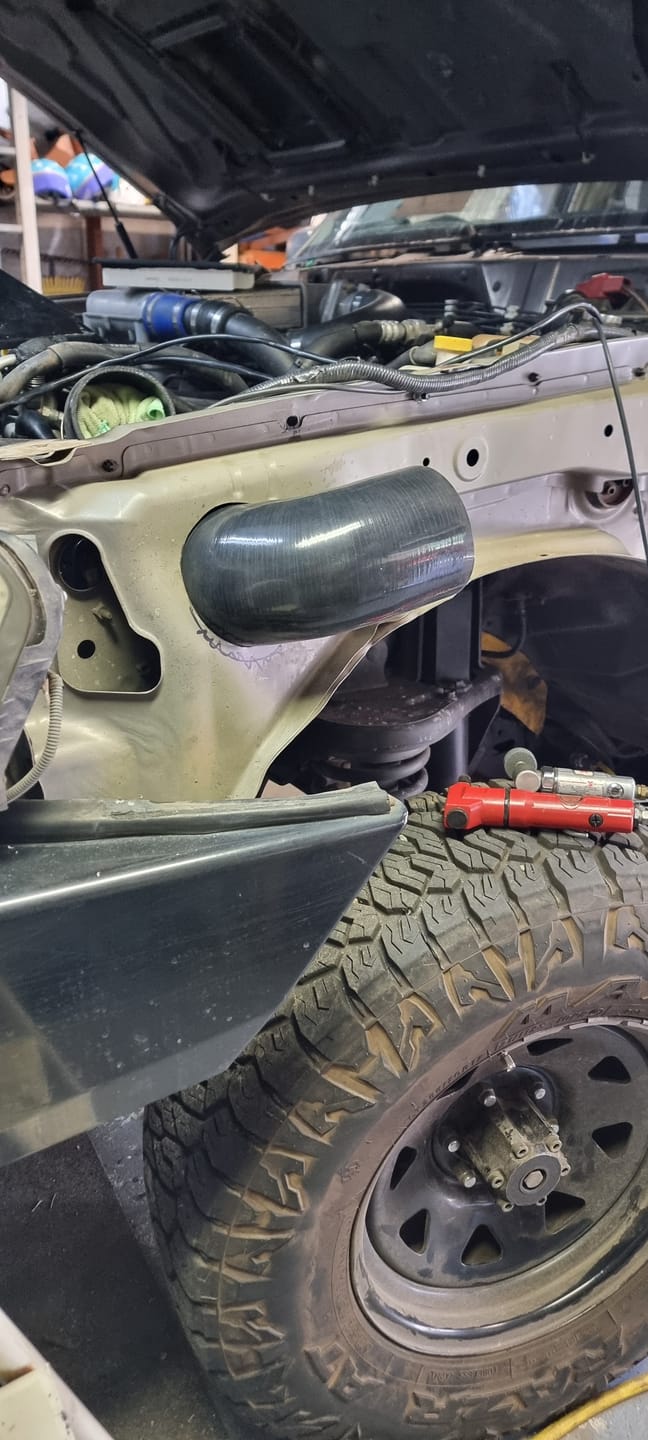 Customer photo review of Passenger Side Stainless Snorkel to suit Nissan GU Patrol (Series 4)