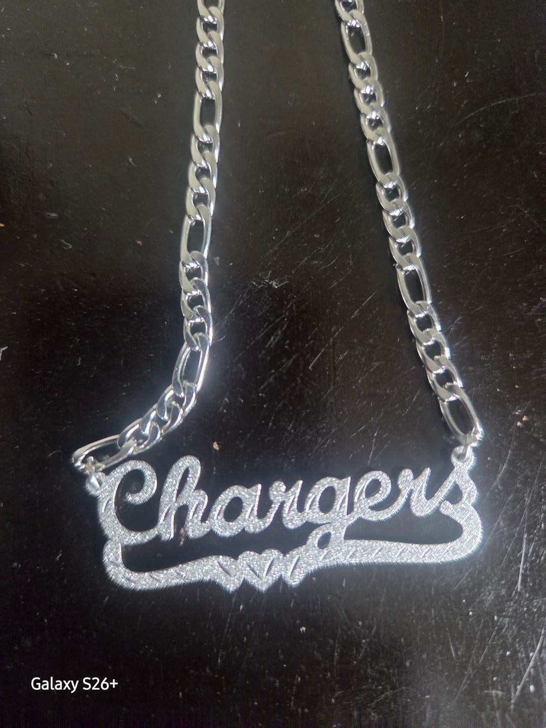 Customer photo review of Diamond Cut Heart Name Necklace