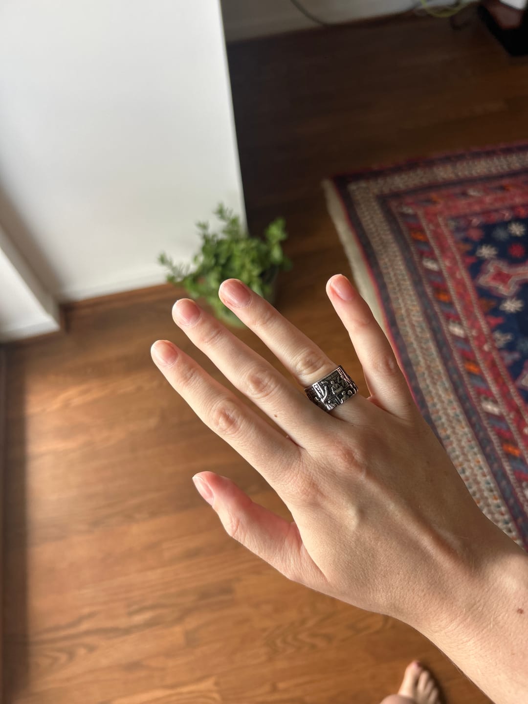 Customer photo review of The "Farewell Kiss" Ring -Oxidized 925 Sterling Silver or Stainless Steel