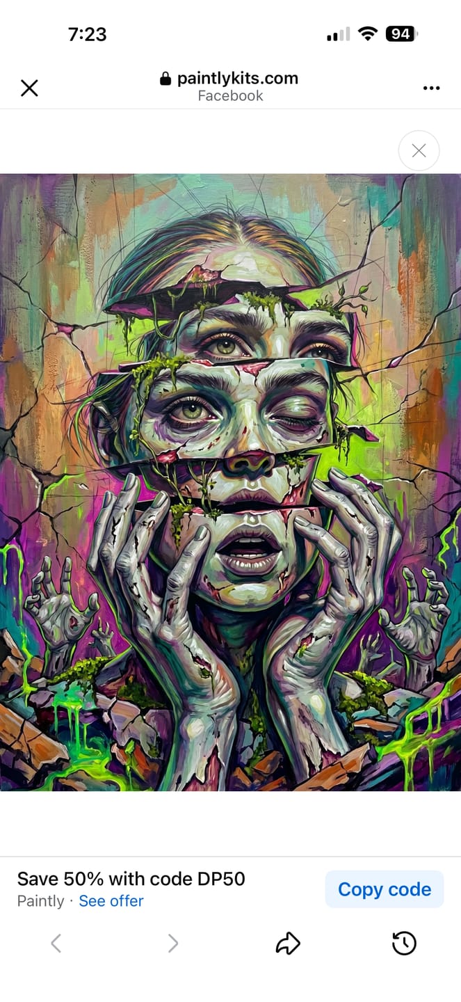 Customer photo review of Even Zombies Have Bad Days (Diamond Painting)