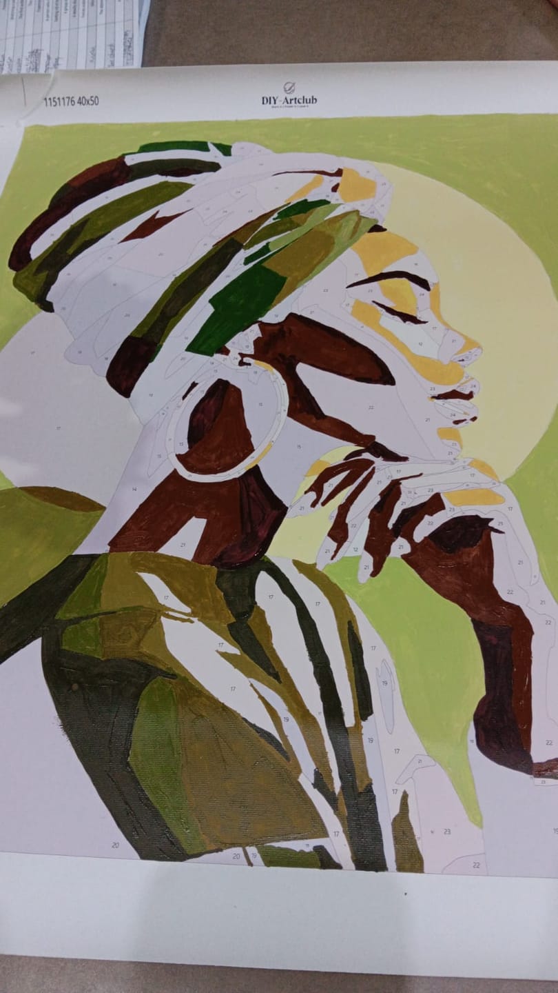 Customer photo review of Golden profile | Paint by Number