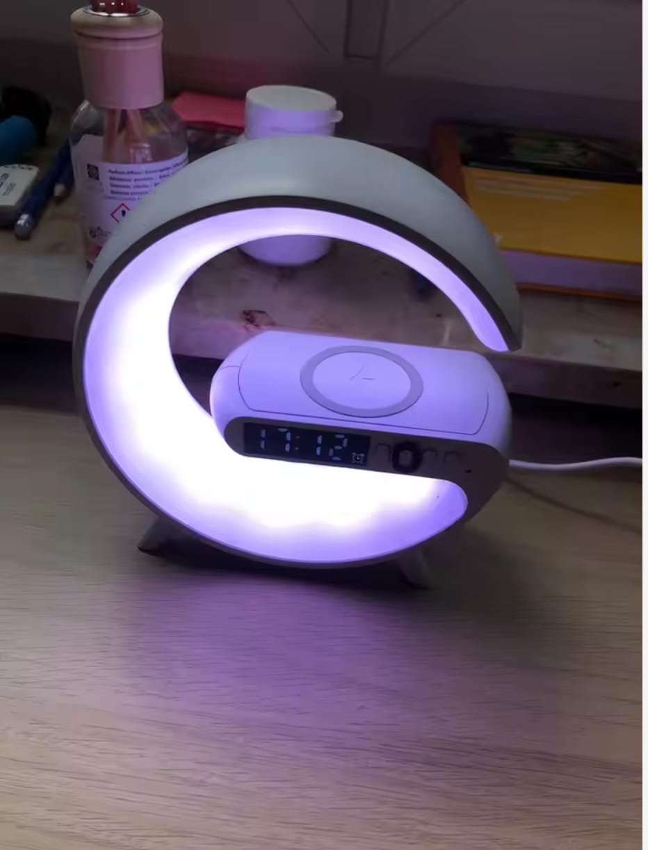 Customer photo review of Sol 3-in-1 Bluetooth Alarm Clock | Wireless Charger & LED Nightstand Speaker