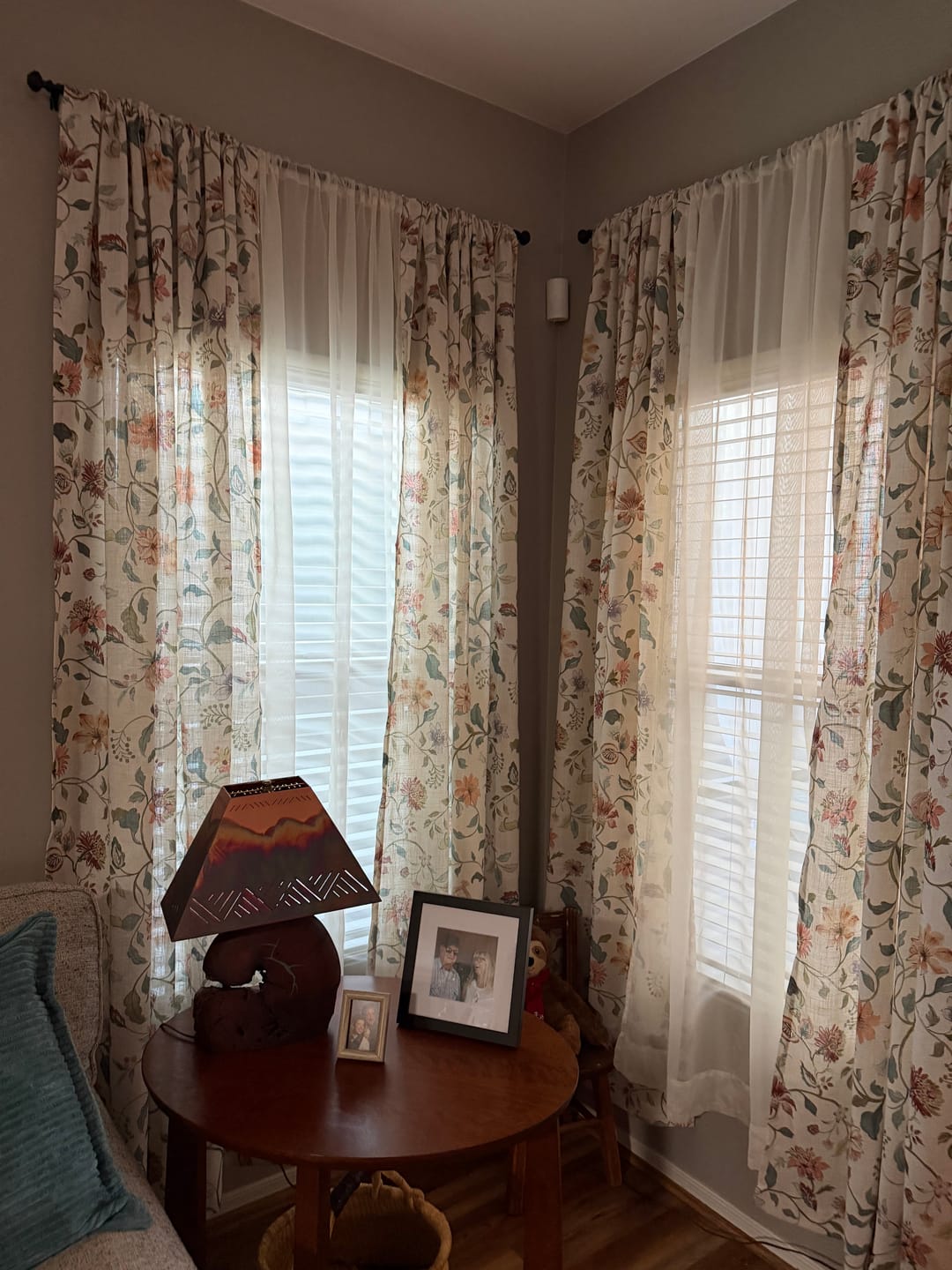 Customer photo review of Hattie Floral Linen Blend Curtains (2 Panels)