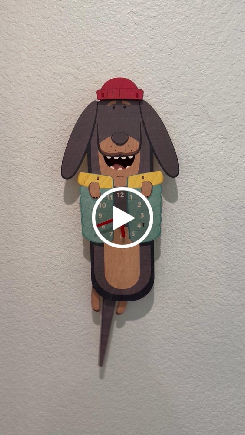 Customer video review of Gus the Dachshund Pendulum Clock