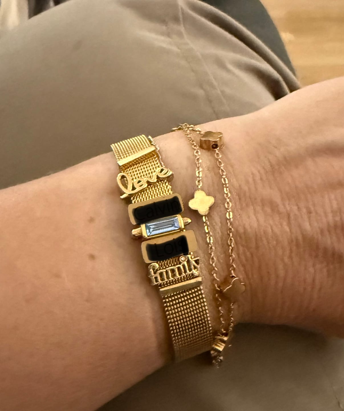 Customer photo review of Double clover chain bracelet gold