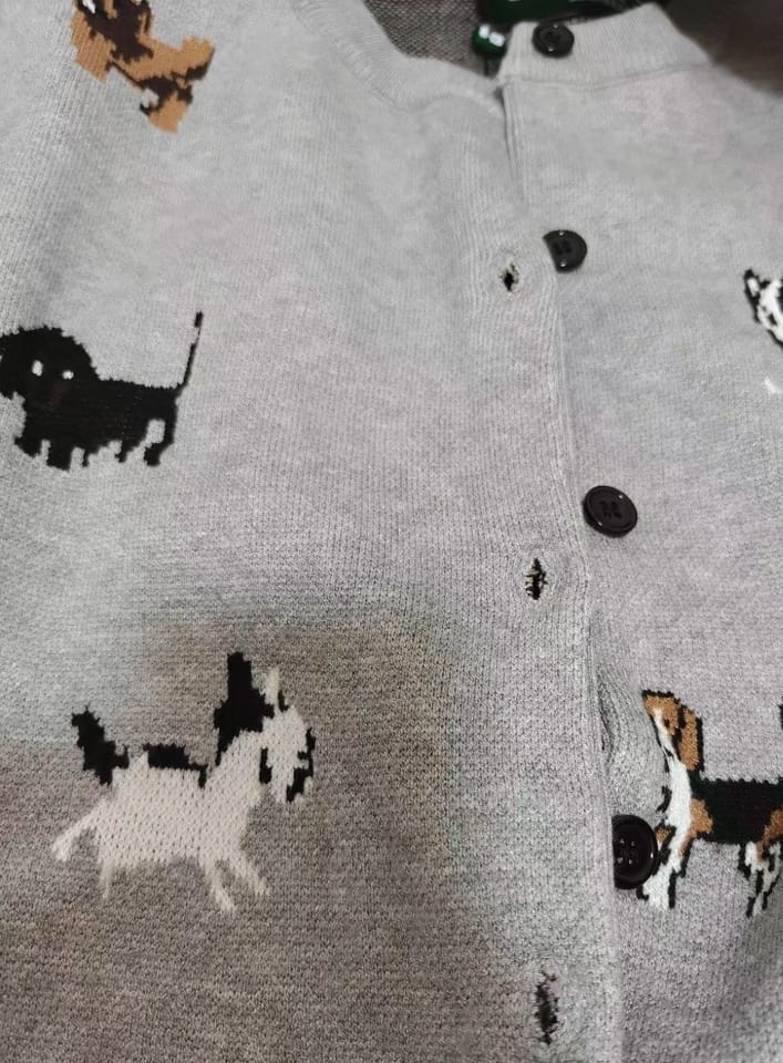 Customer photo review of APEA Puppy Jacquard Cropped Knit Cardigan