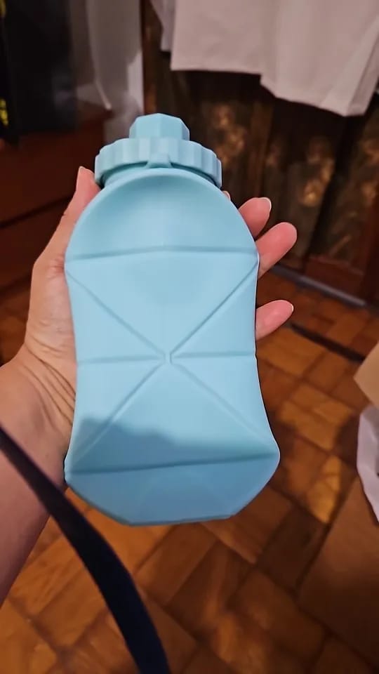 Customer photo review of Foldable Silicone Water Bottle