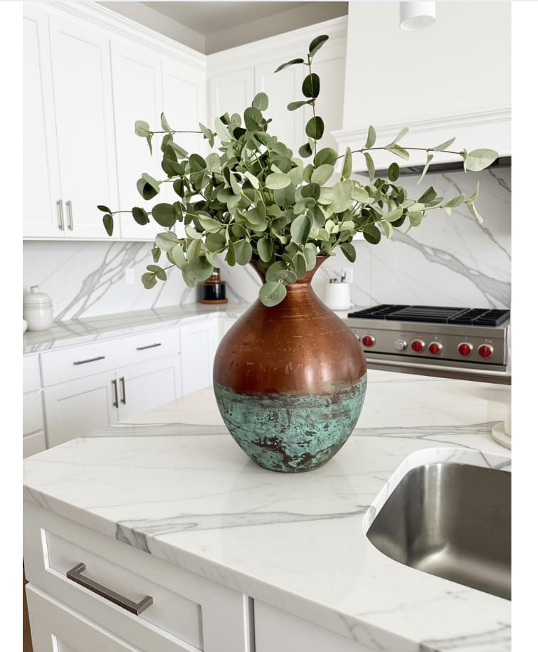 Customer photo review of Distressed Copper Patina Vase