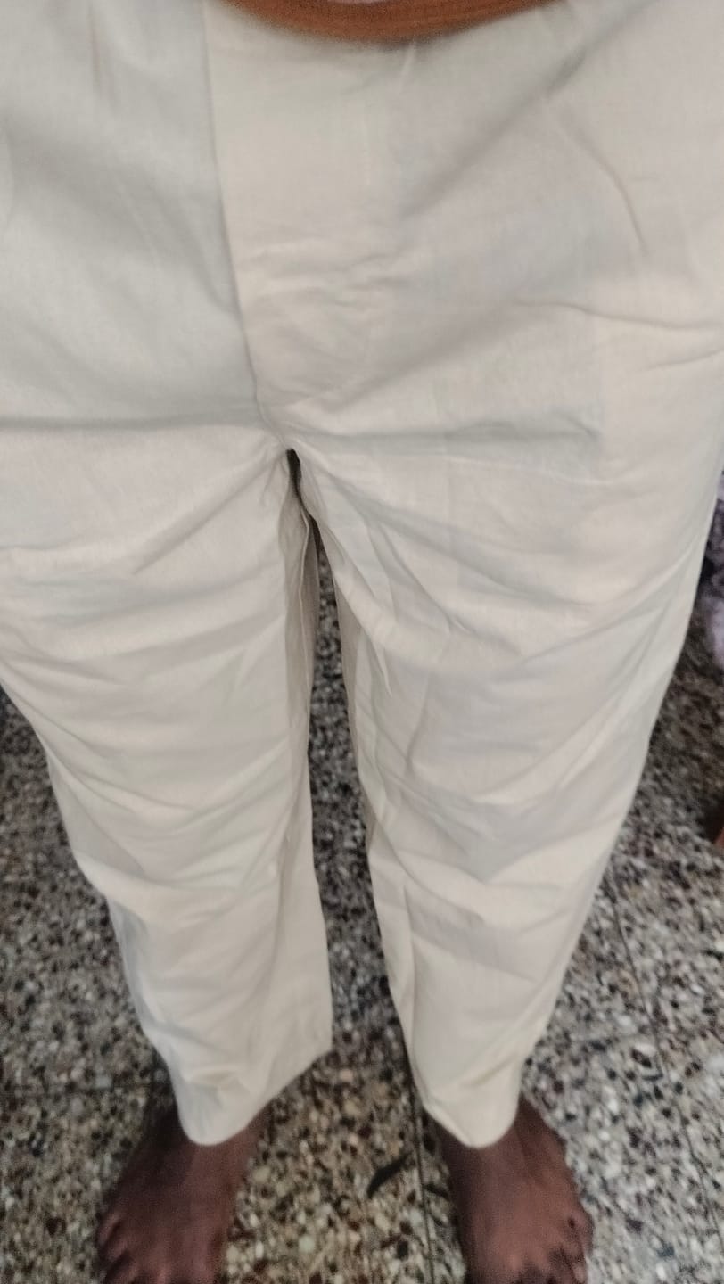 Customer photo review of Men Beige Cotton Pant
