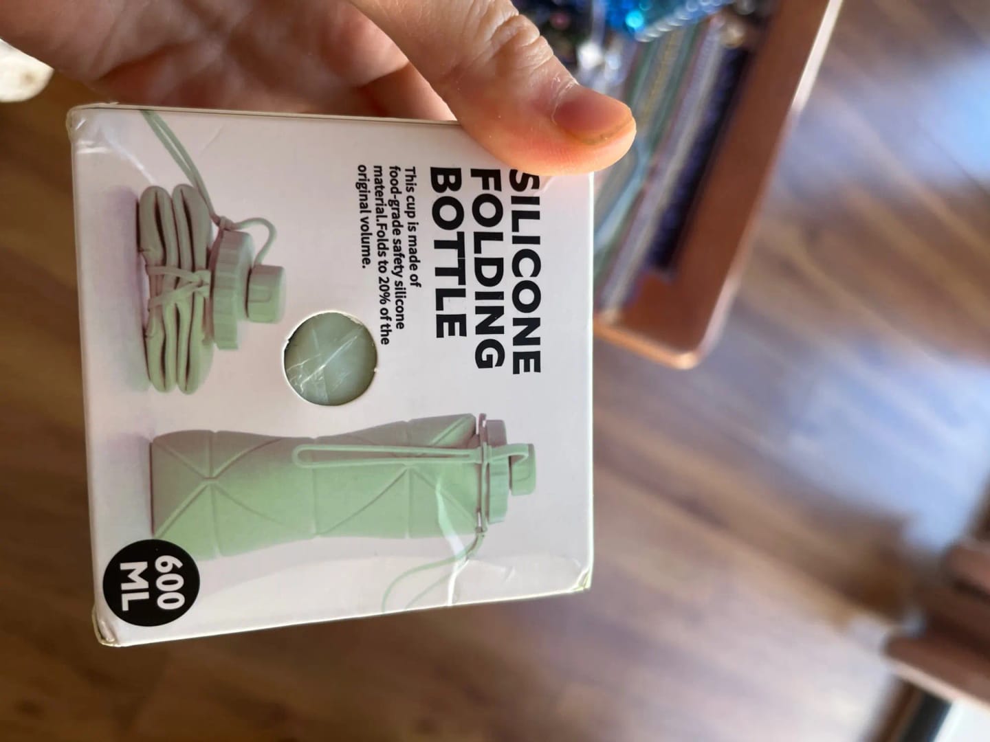 Customer photo review of Foldable Silicone Water Bottle