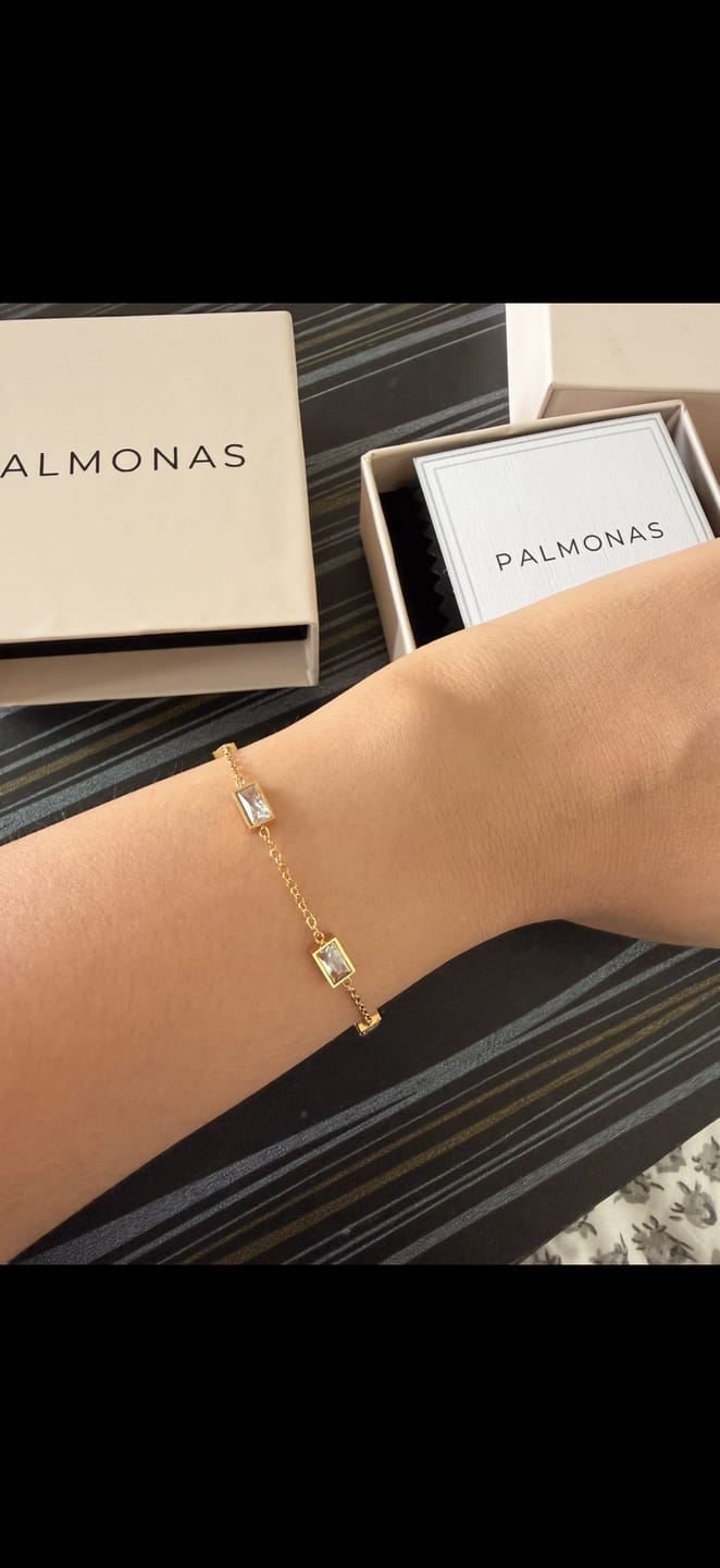 Customer photo review of Rectangle Stone Spark Station Bracelet