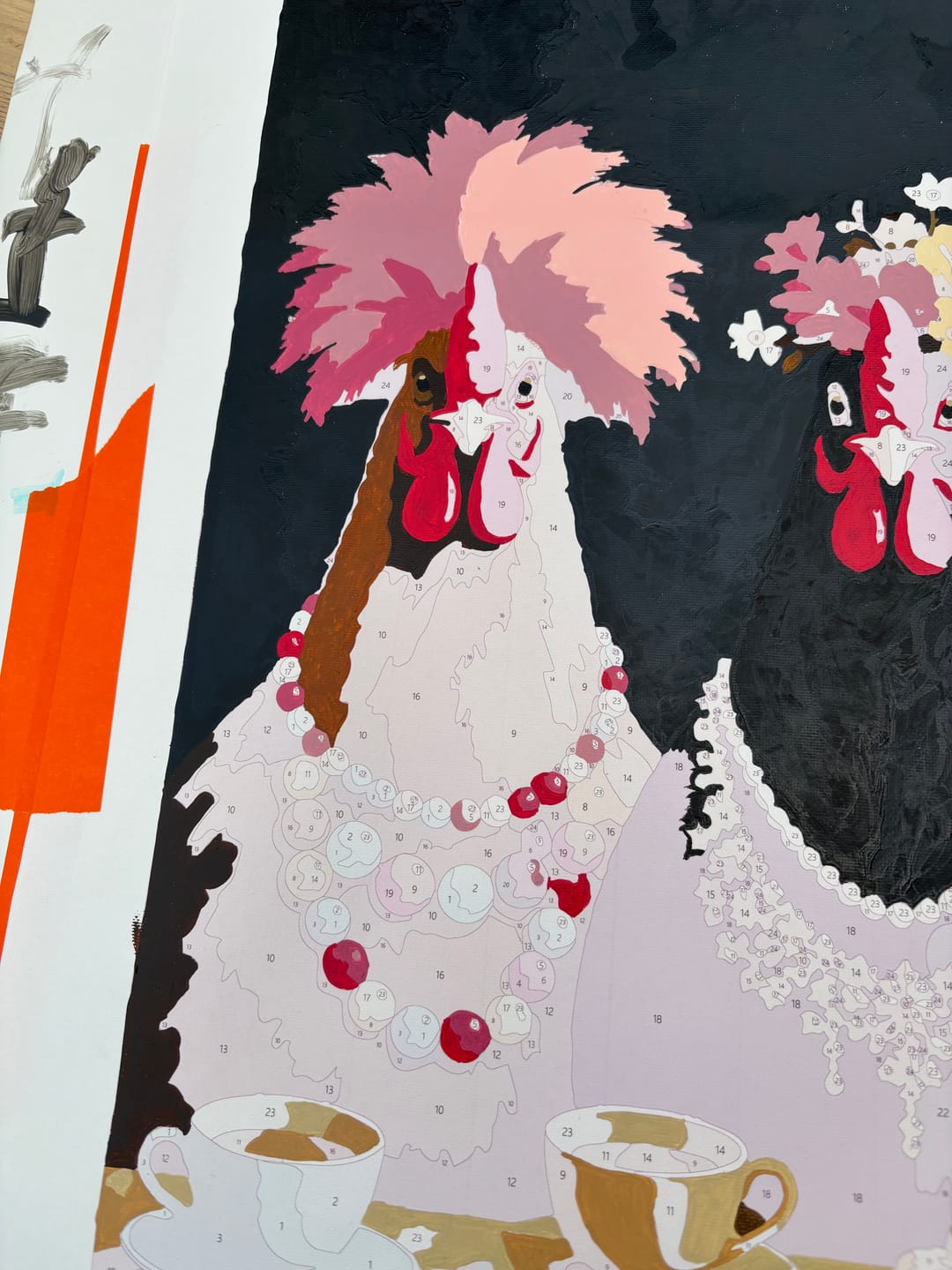 Customer photo review of Fancy Chickens Society | Paint by Number