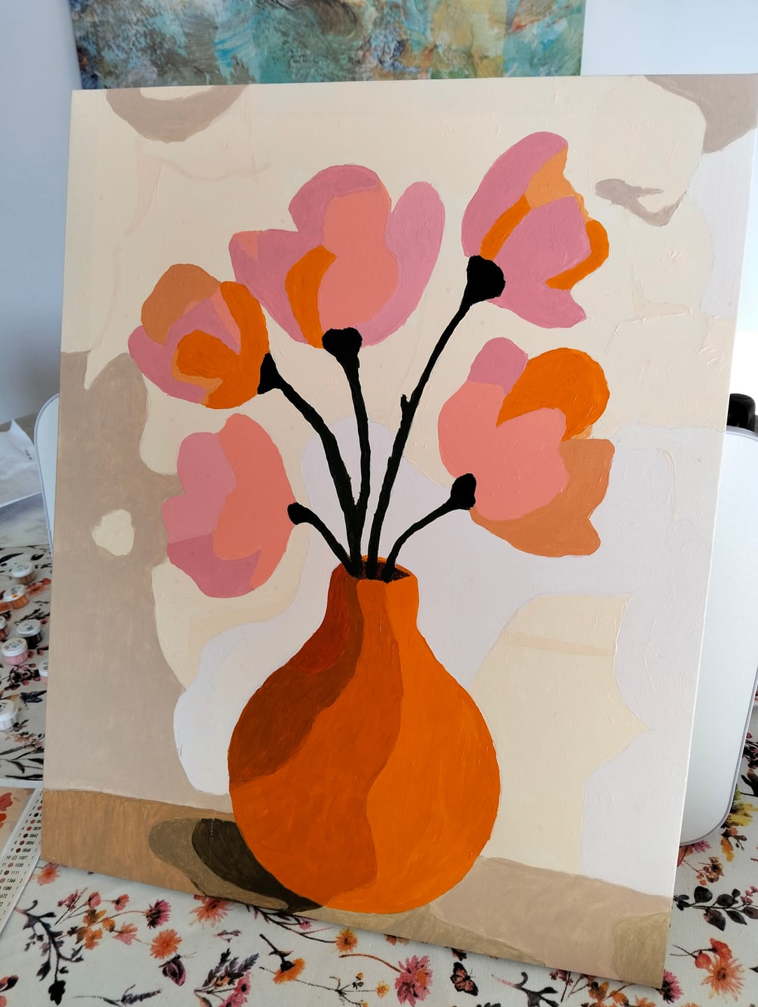 Customer photo review of Modern Pink Bouquet | Paint by Number